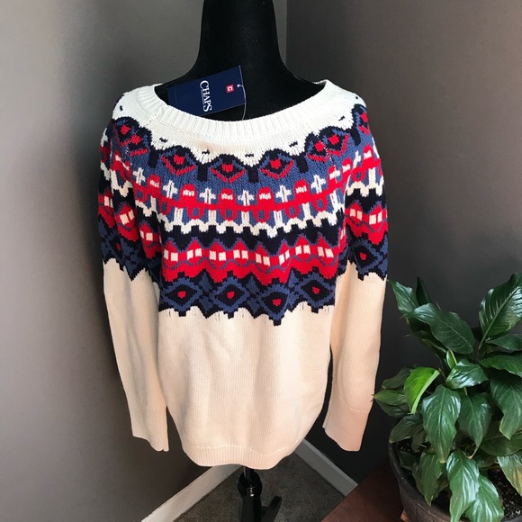 NWT Chaps Women’s Large Knitted  Sweater - Picture 3 of 8